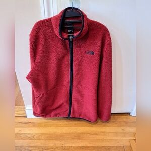 The North Face Cherry Red Fleece Jacket Sz XL The Nort Face Red